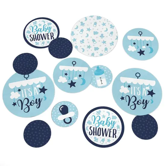 Big Dot of Happiness It's a Boy - Blue Baby Shower Giant Circle Confetti - Party Decorations - Large Confetti 27 Count {1}