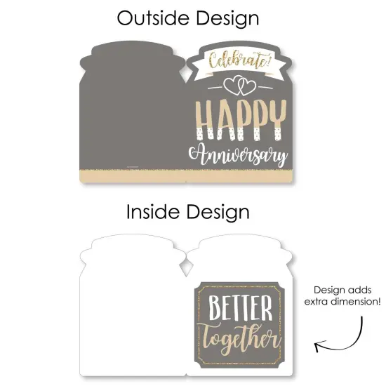 Big Dot of Happiness Happy Anniversary - Gold Wedding Anniversary Congratulations Giant Greeting Card - Big Shaped Jumborific Card {7}