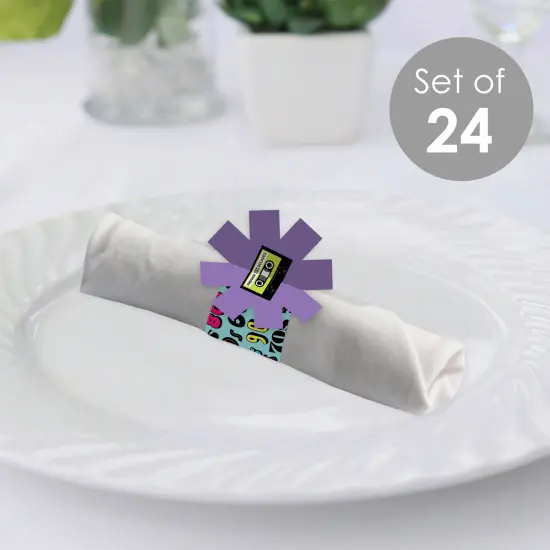 Big Dot of Happiness Through the Decades - 50s, 60s, 70s, 80s, and 90s Party Paper Napkin Holder - Napkin Rings - Set of 24 {3}