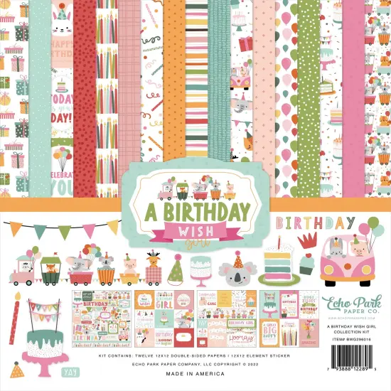 Echo Park Collection Kit 12"X12"-A Birthday Wish Girl {1}
