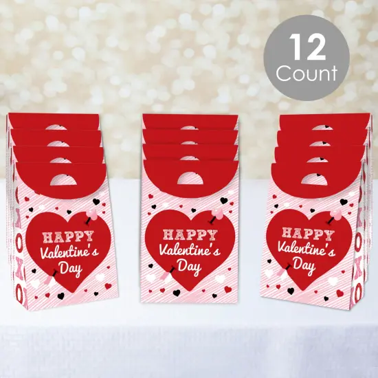 Big Dot of Happiness Conversation Hearts - Valentine&rsquo;s Day Gift Favor Bags - Party Goodie Boxes - Set of 12 {3}