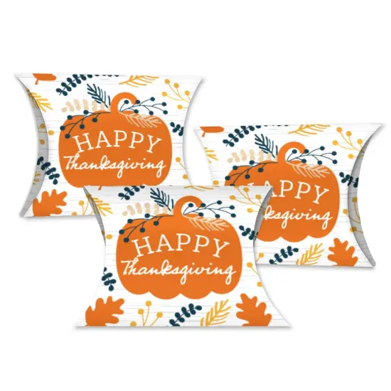 Big Dot of Happiness Happy Thanksgiving - Favor Gift Boxes - Fall Harvest Party Petite Pillow Boxes - Set of 20 {1}