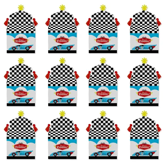 Big Dot of Happiness Let's Go Racing - Racecar - Treat Box Party Favors - Race Car Birthday Party or Baby Shower Goodie Gable Boxes - Set of 12 {6}