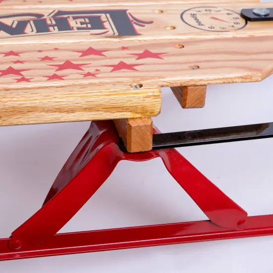 Lehman's Racer Amish Made Old Fashioned Solid Oak Steel Runner Sled {5}