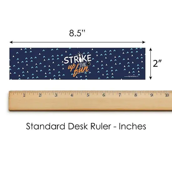 Big Dot of Happiness Strike Up the Fun - Bowling - Birthday Party or Baby Shower Water Bottle Sticker Labels - Set of 20 {6}