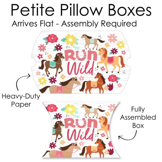 Big Dot of Happiness Run Wild Horses - Favor Gift Boxes - Pony Birthday Party Petite Pillow Boxes - Set of 20 {7}