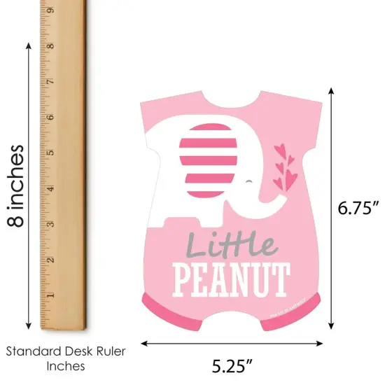 Big Dot of Happiness Pink Elephant - Picture Bingo Cards and Markers - Girl Baby Shower Shaped Bingo Game - Set of 18 {6}