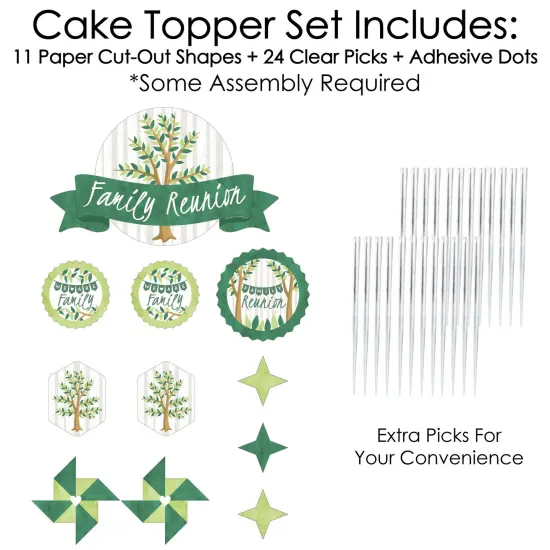 Big Dot of Happiness Family Tree Reunion - Family Gathering Party Cake Decorating Kit - Family Reunion Cake Topper Set - 11 Pieces {4}