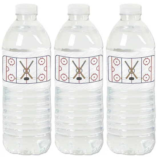 Big Dot of Happiness Shoots and Scores - Hockey - Baby Shower or Birthday Party Water Bottle Sticker Labels - Set of 20 {1}