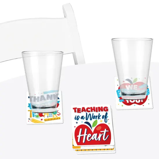 Big Dot of Happiness Thank You Teachers - Teacher Appreciation Decorations - Drink Coasters - Set of 6 {4}