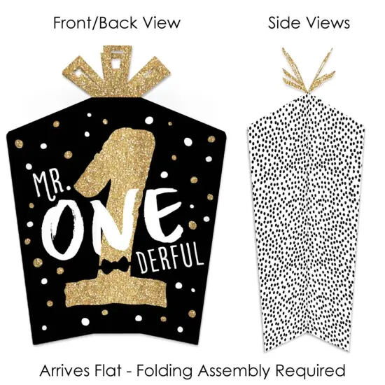 Big Dot of Happiness 1st Birthday Little Mr. Onederful - Table Decorations - Boy First Birthday Party Fold and Flare Centerpieces - 10 Count {3}