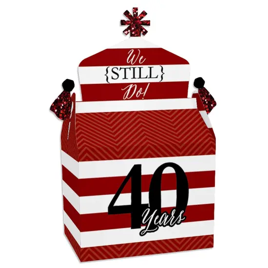 Big Dot of Happiness We Still Do - 40th Wedding Anniversary - Treat Box Party Favors - Anniversary Party Goodie Gable Boxes - Set of 12 {1}