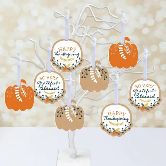 Big Dot of Happiness Happy Thanksgiving - Fall Harvest Decorations - Tree Ornaments - Set of 12 {3}
