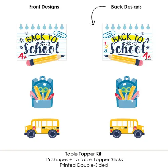 Big Dot of Happiness Back to School - First Day of School Classroom Decorations and Centerpiece Sticks - Table Toppers - Set of 15 {6}