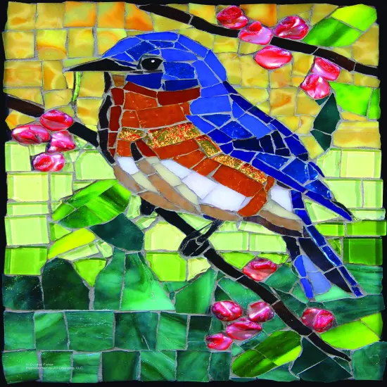 Sunsout Stained Glass Bluebird 1000 pc Jigsaw Puzzle 70716 {1}