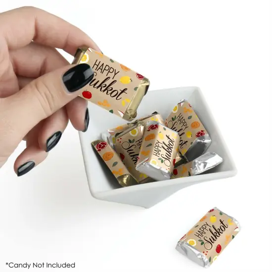 Big Dot of Happiness Sukkot - Mini Candy Bar Wrapper Stickers - Sukkah Holiday Small Favors - 40 Count {3}