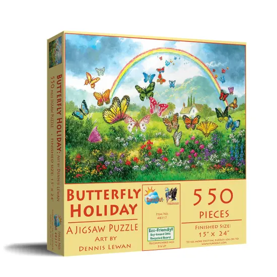 Sunsout Butterfly Holiday 550 pc Jigsaw Puzzle 48317 {3}