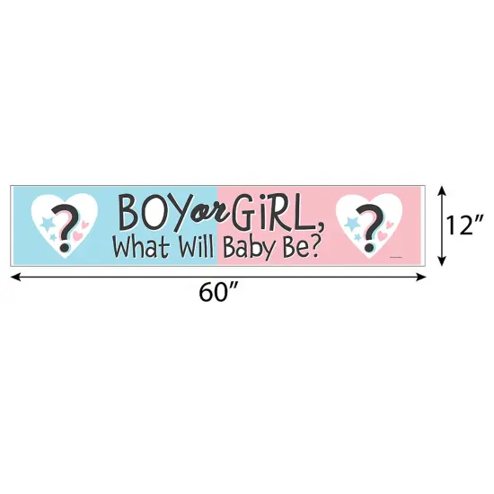 Big Dot of Happiness Baby Gender Reveal - Team Boy or Girl Party Decorations Party Banner {3}