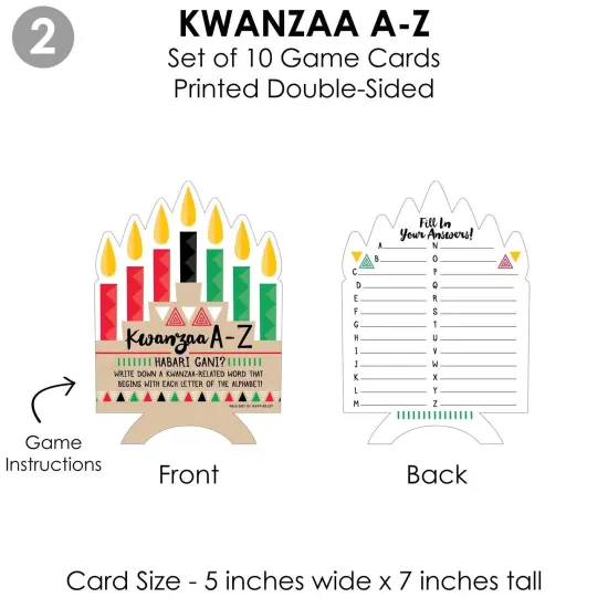 Big Dot of Happiness Happy Kwanzaa - 4 Games - 10 Cards Each - Gamerific Bundle {7}