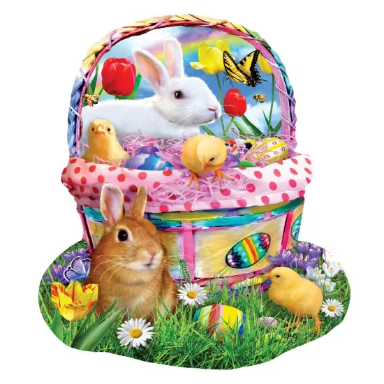 Sunsout Bunny's Easter Basket 1000 pc Special Shape Easter Jigsaw Puzzle 97124 {3}