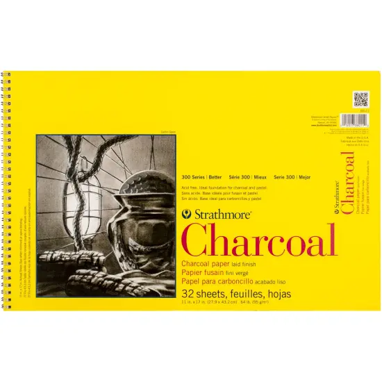 Strathmore Charcoal Spiral Paper Pad 11"X17"-32 Sheets {1}