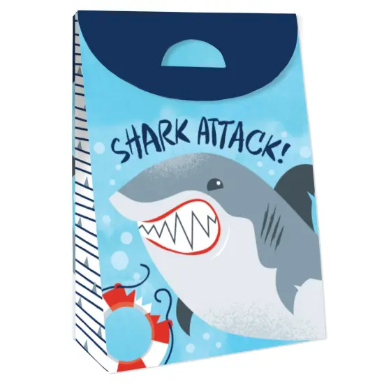 Big Dot of Happiness Shark Zone - Jawsome Shark Party or Birthday Gift Favor Bags - Party Goodie Boxes - Set of 12 {4}