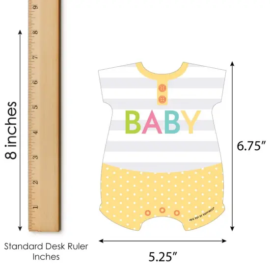 Big Dot of Happiness Baby Neutral - Picture Bingo Cards and Markers - Baby Shower Shaped Bingo Game - Set of 18 {6}