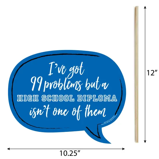 Big Dot of Happiness Funny Reunited Blue - Royal Blue School Class Reunion Party Photo Booth Props Kit - 10 Piece {6}