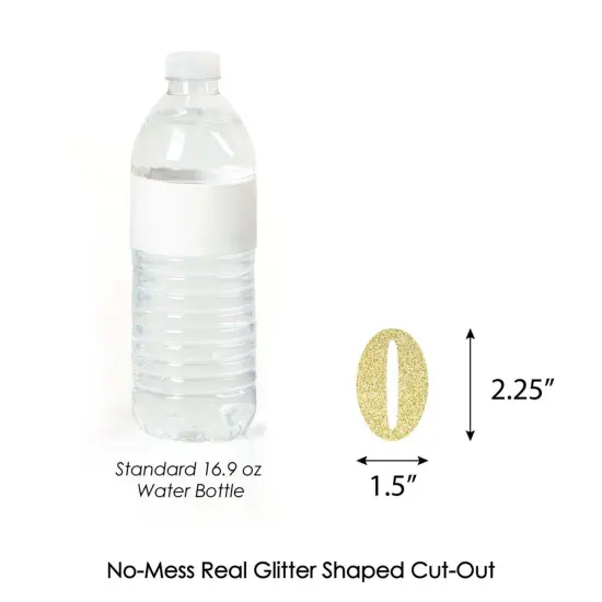 Big Dot of Happiness Gold Glitter 0 - No-Mess Real Gold Glitter Cut-Out Numbers - Zero Party Confetti - Set of 24 {4}