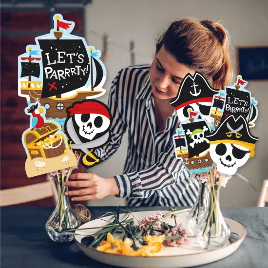 Big Dot of Happiness Pirate Ship Adventures - Skull Birthday Party Centerpiece Sticks - Showstopper Table Toppers - 35 Pieces {4}