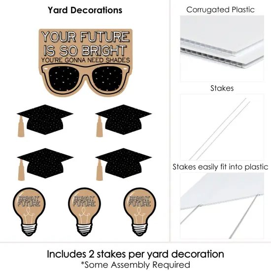 Big Dot of Happiness Bright Future Outdoor Decorations - Graduation Signs - Set of 8 {6}