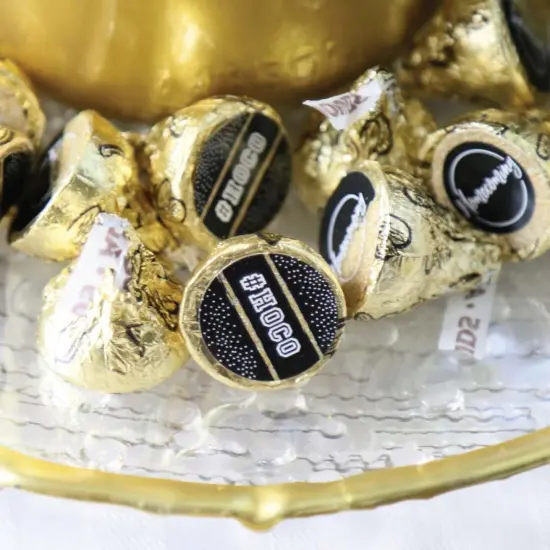 Big Dot of Happiness Hoco Dance - Homecoming Round Candy Sticker Favors - Labels Fits Chocolate Candy (1 Sheet of 108) {6}