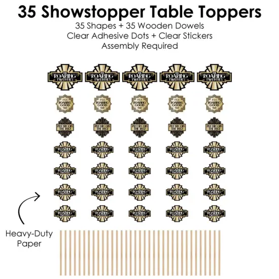 Big Dot of Happiness Roaring 20's - 1920s Art Deco Jazz Party Centerpiece Sticks - Showstopper Table Toppers - 35 Pieces {7}