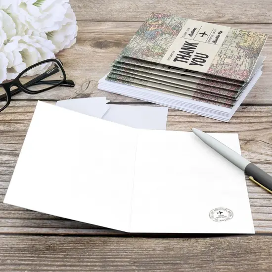 Big Dot of Happiness World Awaits - Travel Themed Party Thank You Cards (8 count) {6}