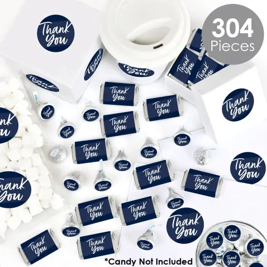 Big Dot of Happiness Navy Blue Elegantly Simple - Guest Party Favors Candy Favor Sticker Kit - 304 Pieces {3}