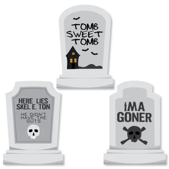 Big Dot of Happiness Graveyard Tombstones - DIY Shaped Halloween Party Cut-Outs - 24 Count {1}