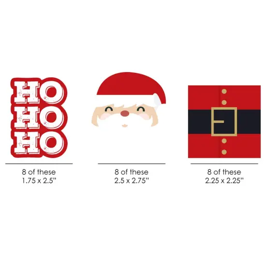 Big Dot of Happiness Jolly Santa Claus Paper Straw Decor - Christmas Party Striped Decorative Straws - Set of 24 {3}