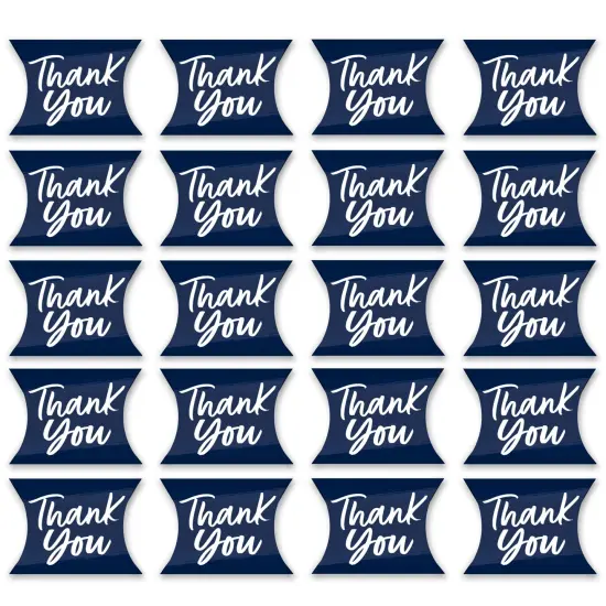 Big Dot of Happiness Navy Blue Elegantly Simple - Favor Gift Boxes - Guest Party Favors Petite Pillow Boxes - Set of 20 {6}