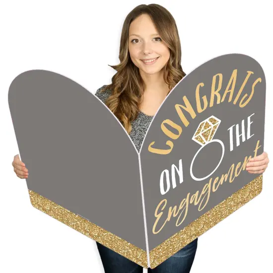 Big Dot of Happiness Engagement Announcement - Congratulations Giant Greeting Card - Big Shaped Jumborific Card {1}