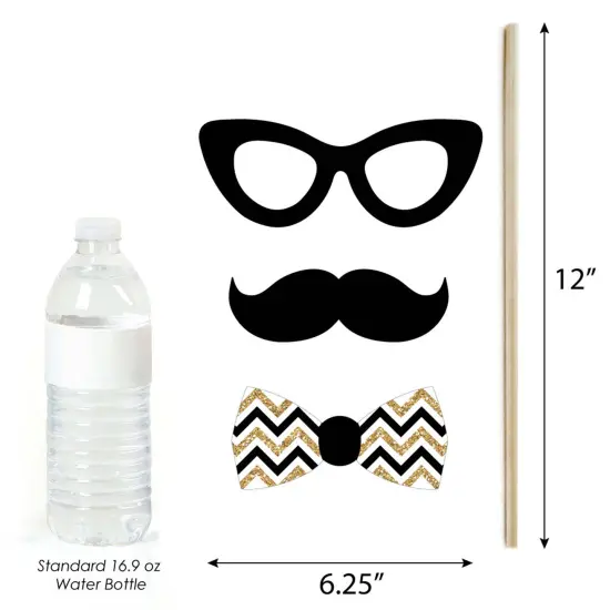 Big Dot of Happiness Adult Happy Birthday - Gold - Birthday Party Photo Booth Props Kit - 20 Count {6}