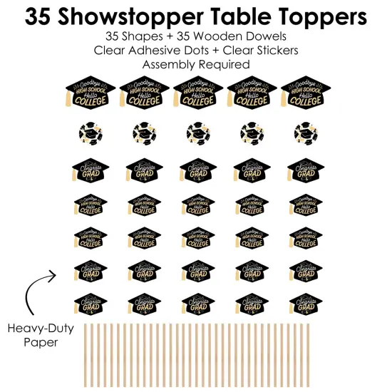 Big Dot of Happiness Hello College Graduation Party Centerpiece Sticks - Showstopper Table Toppers - 35 Pieces {7}
