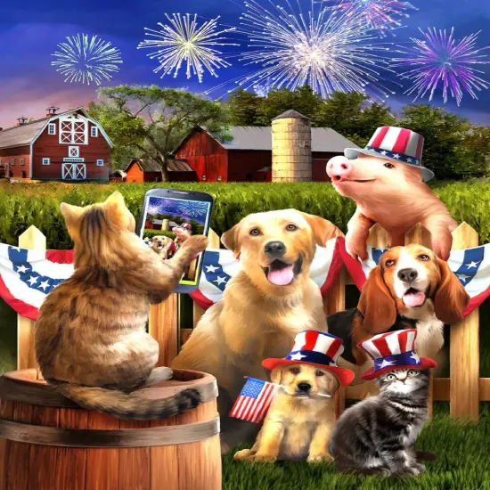 Sunsout Say Cheese 300 pc Fourth of July Jigsaw Puzzle 28841 {1}