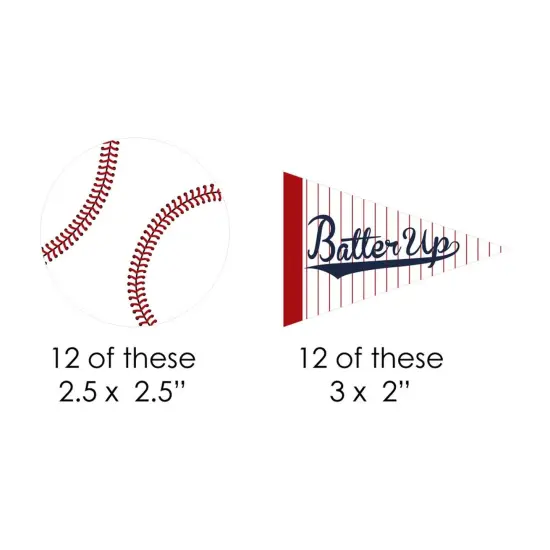 Big Dot of Happiness Batter Up - Baseball Paper Straw Decor - Baby Shower or Birthday Party Striped Decorative Straws - Set of 24 {3}