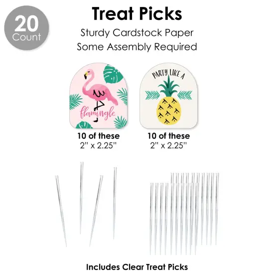 Big Dot of Happiness Pink Flamingo - Party Like a Pineapple - Tropical Summer Party Favors and Cupcake Kit - Fabulous Favor Party Pack - 100 Pieces {7}