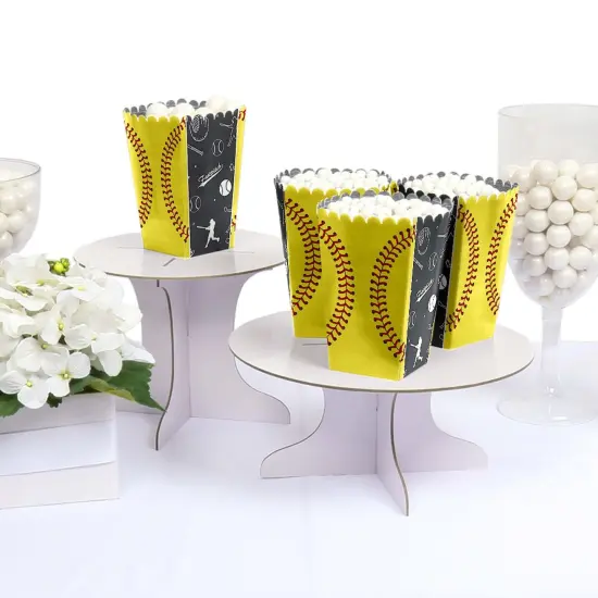 Big Dot of Happiness Grand Slam - Fastpitch Softball - Birthday Party or Baby Shower Favor Popcorn Treat Boxes - Set of 12 {4}