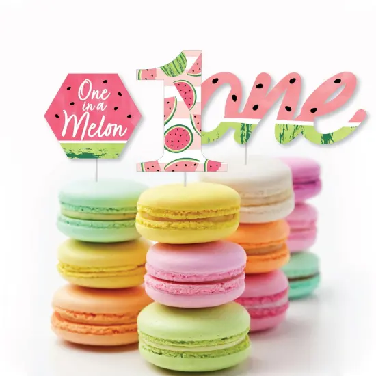 Big Dot of Happiness 1st Birthday One in a Melon - Dessert Cupcake Toppers - Fruit First Birthday Party Clear Treat Picks - Set of 24 {6}