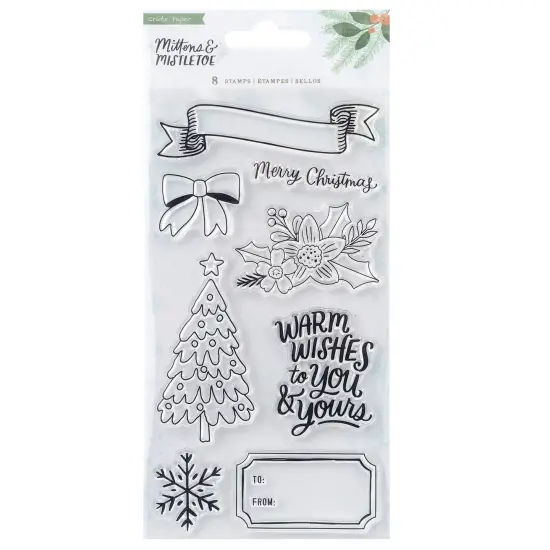 Mittens & Mistletoe Acrylic Clear Stamps 8/Pkg {1}