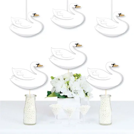 Big Dot of Happiness Swan Soiree - Decorations DIY White Swan Baby Shower or Birthday Party Essentials - Set of 20 {1}