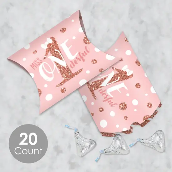 Big Dot of Happiness 1st Birthday Little Miss Onederful - Favor Gift Boxes - Girl First Birthday Party Petite Pillow Boxes - Set of 20 {3}