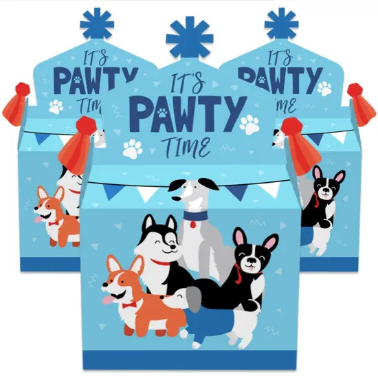 Big Dot of Happiness Pawty Like a Puppy - Treat Box Party Favors - Dog Baby Shower or Birthday Party Goodie Gable Boxes - Set of 12 {3}